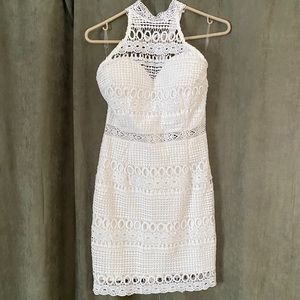 Dygarni lace halter high neck dress